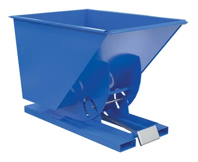 Vestil Steel Medium Duty Self Dumping Hopper 1 Cubic Yard 4000 Lb. Capacity Blue