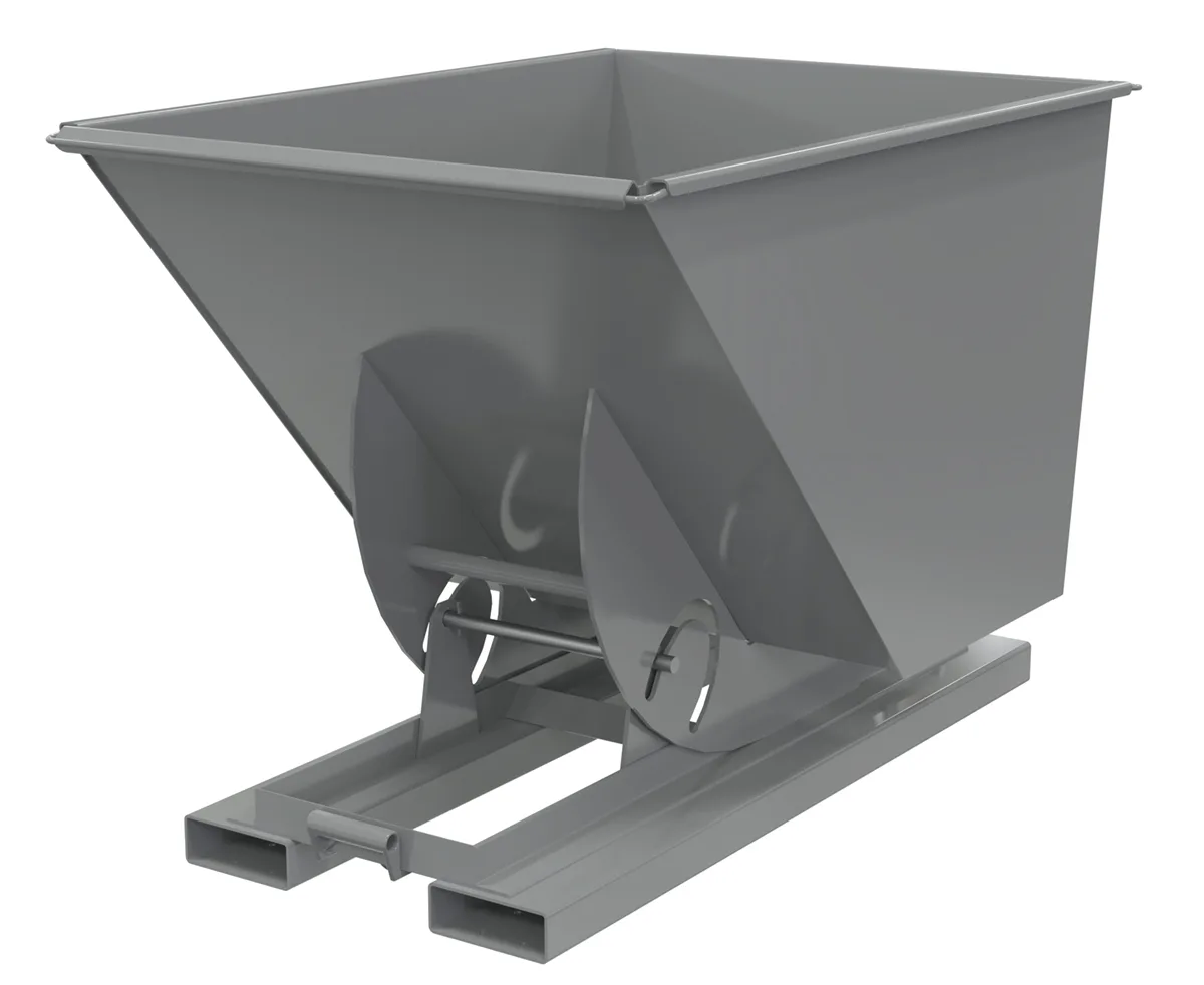Vestil D-100-MD-NB-GY-SG d-style hoppers, no bump & dump