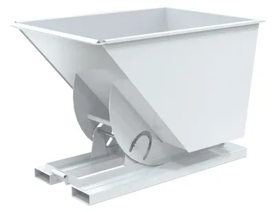 Vestil Steel Medium Duty No Bump & Dump Hopper 1 Cubic Yard 4000 Lb. Capacity White