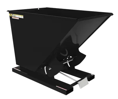 Vestil Steel Heavy Duty Self Dumping Hopper 1-1/2 Cubic Yard 6000 Lb. Capacity Semi Gloss Black