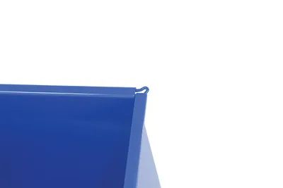 Vestil D-150-HD d style - self-dumping steel hoppers with bumper release shown from an alternate angle