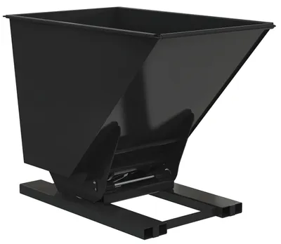 Vestil Steel Heavy Duty Hydraulic Dumping Hopper 1-1/2 Cubic Yard 6,000 Lb. Capacity Black