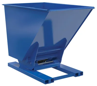 Vestil Steel Heavy Duty Hydraulic Dumping Hopper 1-1/2 Cubic Yard 6,000 Lb. Capacity Blue