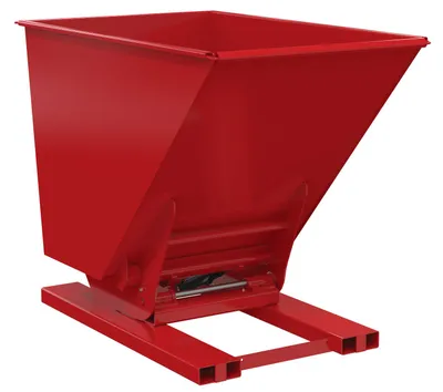 Vestil Steel Heavy Duty Hydraulic Dumping Hopper 1-1/2 Cubic Yard 6,000 Lb. Capacity Red