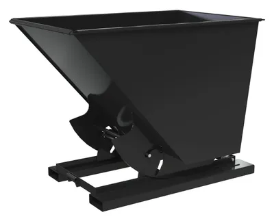 Vestil Steel Heavy Duty No Bump & Dump Hopper 1-1/2 Cubic Yard 6000 Lb. Capacity Semi Gloss Black