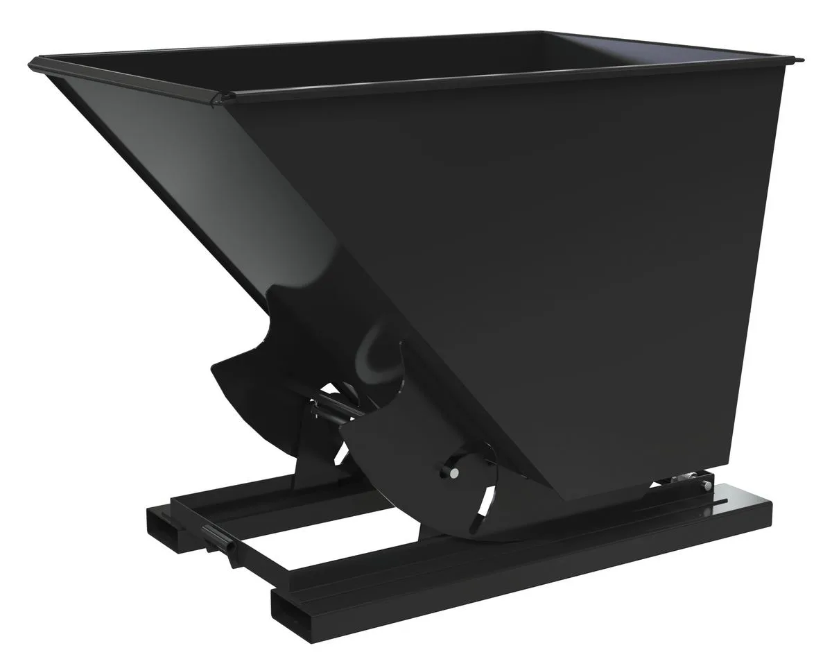Vestil D-150-HD-NB-BLK-SG d-style hoppers, no bump & dump