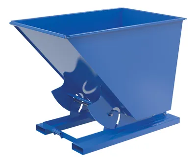 Vestil Steel Heavy Duty No Bump & Dump Hopper 1-1/2 Cubic Yard 6000 Lb. Capacity Blue