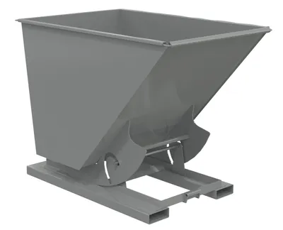 Vestil Steel Heavy Duty No Bump & Dump Hopper 1-1/2 Cubic Yard 6000 Lb. Capacity Battleship Gray