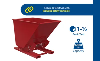 Vestil D-150-HD-NB-SR d-style hoppers, no bump & dump feature highlights