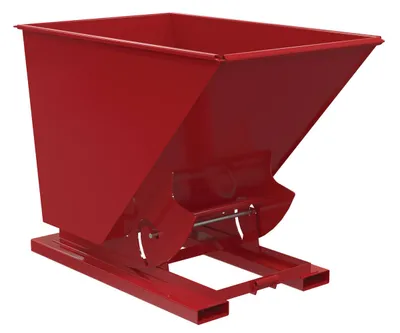Vestil Steel Heavy Duty No Bump & Dump Hopper 1-1/2 Cubic Yard 6000 Lb. Capacity Soda Red