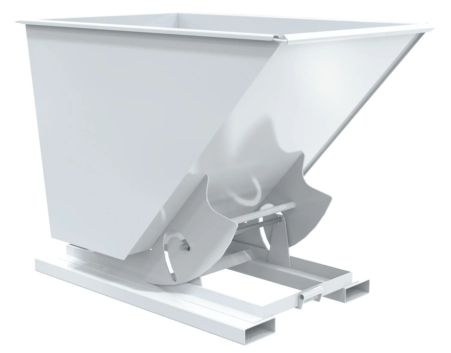 Vestil D-150-HD-NB-WHT d-style hoppers, no bump & dump