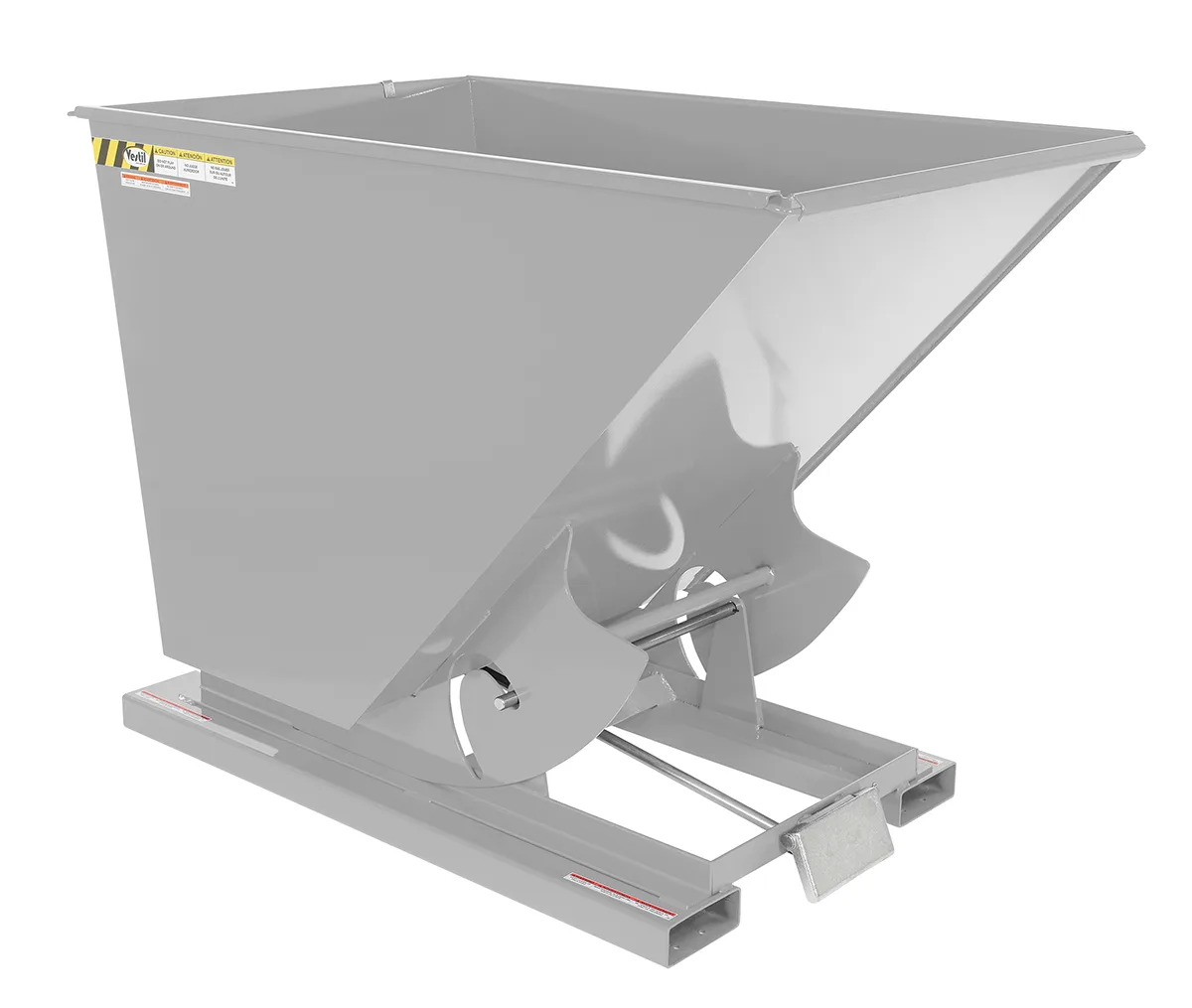 Vestil D-150-HD-SL d style - self-dumping steel hoppers with bumper release