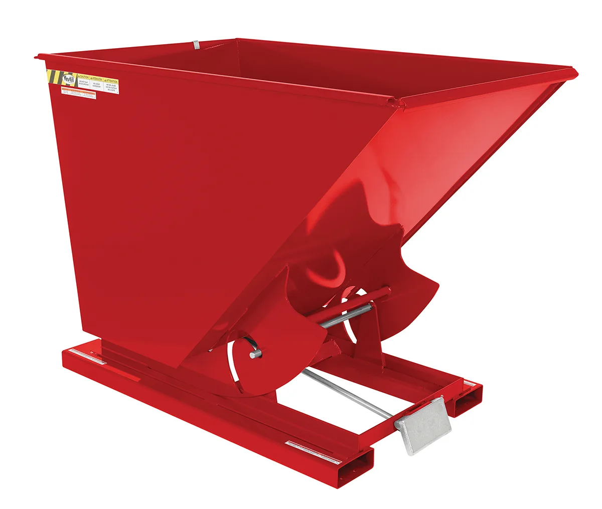 Vestil D-150-HD-SR d style - self-dumping steel hoppers with bumper release
