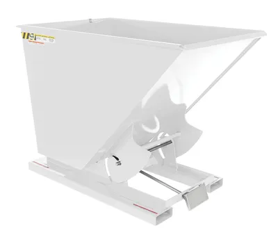 Vestil Steel Heavy Duty Self Dumping Hopper 1-1/2 Cubic Yard 6000 Lb. Capacity White