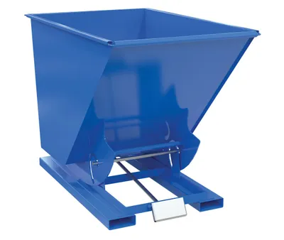 Vestil Steel Light Duty Self Dumping Hopper 1-1/2 Cubic Yard 2000 Lb. Capacity Blue