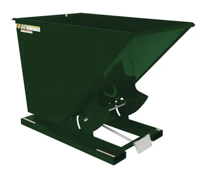 Vestil Steel Light Duty Self Dumping Hopper 1-1/2 Cubic Yard 2000 Lb. Capacity Hunter Green