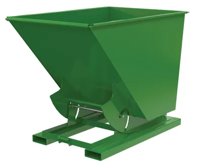 Vestil Steel Light Duty No Bump & Dump Hopper 1-1/2 Cubic Yard 2000 Lb. Capacity Tractor Green