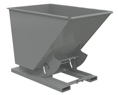 Vestil Steel Light Duty No Bump & Dump Hopper 1-1/2 Cubic Yard 2000 Lb. Capacity Battleship Gray