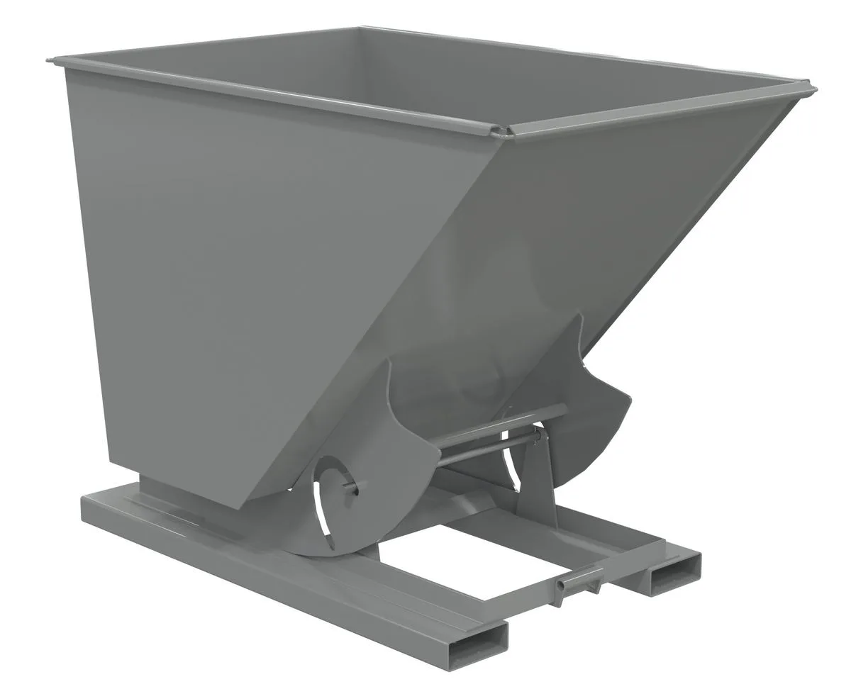 Vestil D-150-LD-NB-GY-SG d-style hoppers, no bump & dump