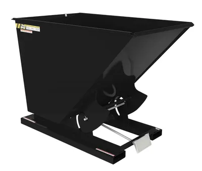 Vestil Steel Medium Duty Self Dumping Hopper 1-1/2 Cubic Yard 4000 Lb. Capacity Semi Gloss Black
