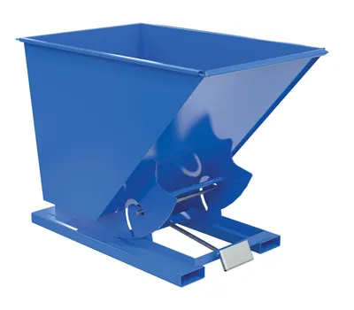 Vestil Steel Medium Duty Self Dumping Hopper 1-1/2 Cubic Yard 4000 Lb. Capacity Blue