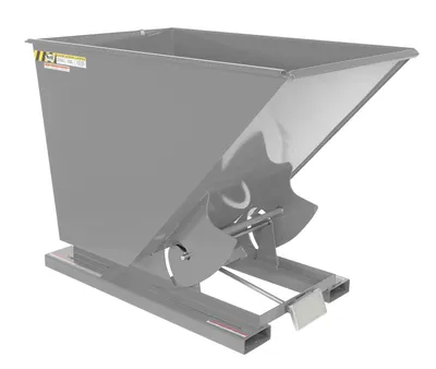 Vestil Steel Medium Duty Self Dumping Hopper 1-1/2 Cubic Yard 4000 Lb. Capacity Machine Gray