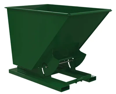 Vestil Steel Medium Duty No Bump & Dump Hopper 1-1/2 Cubic Yard 4000 Lb. Capacity Hunter Green