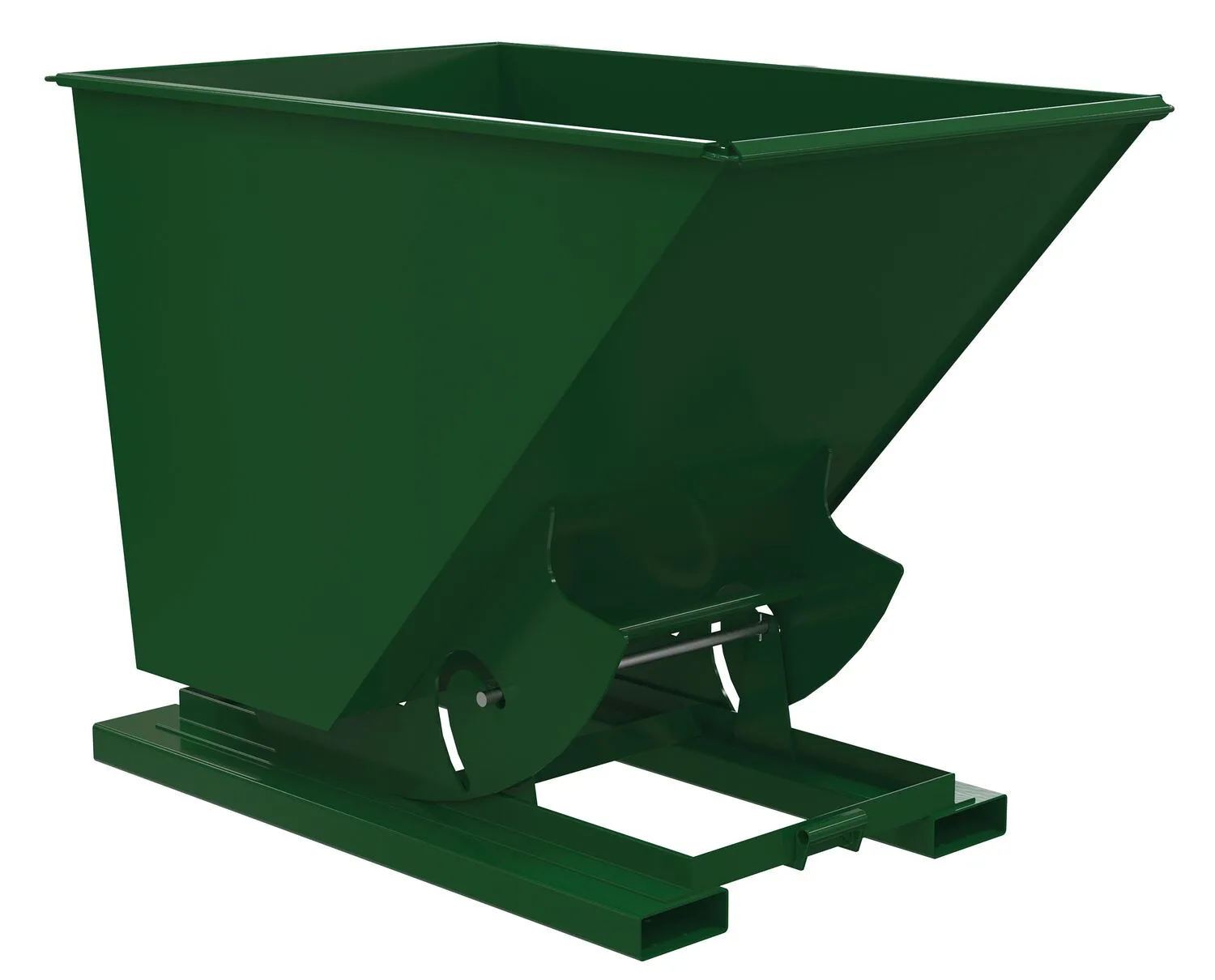 Vestil D-150-MD-NB-GRN-H d-style hoppers, no bump & dump