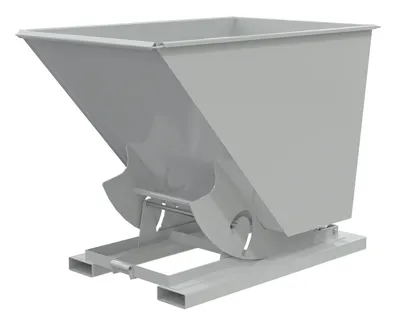 Vestil Steel Medium Duty No Bump & Dump Hopper 1-1/2 Cubic Yard 4000 Lb. Capacity Machine Gray