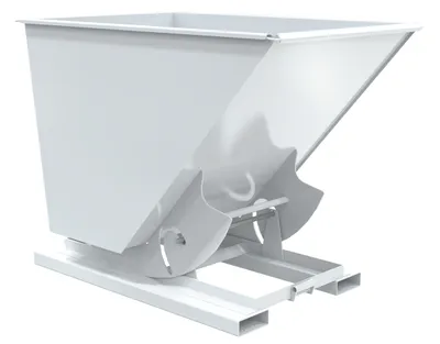 Vestil Steel Medium Duty No Bump & Dump Hopper 1-1/2 Cubic Yard 4000 Lb. Capacity White