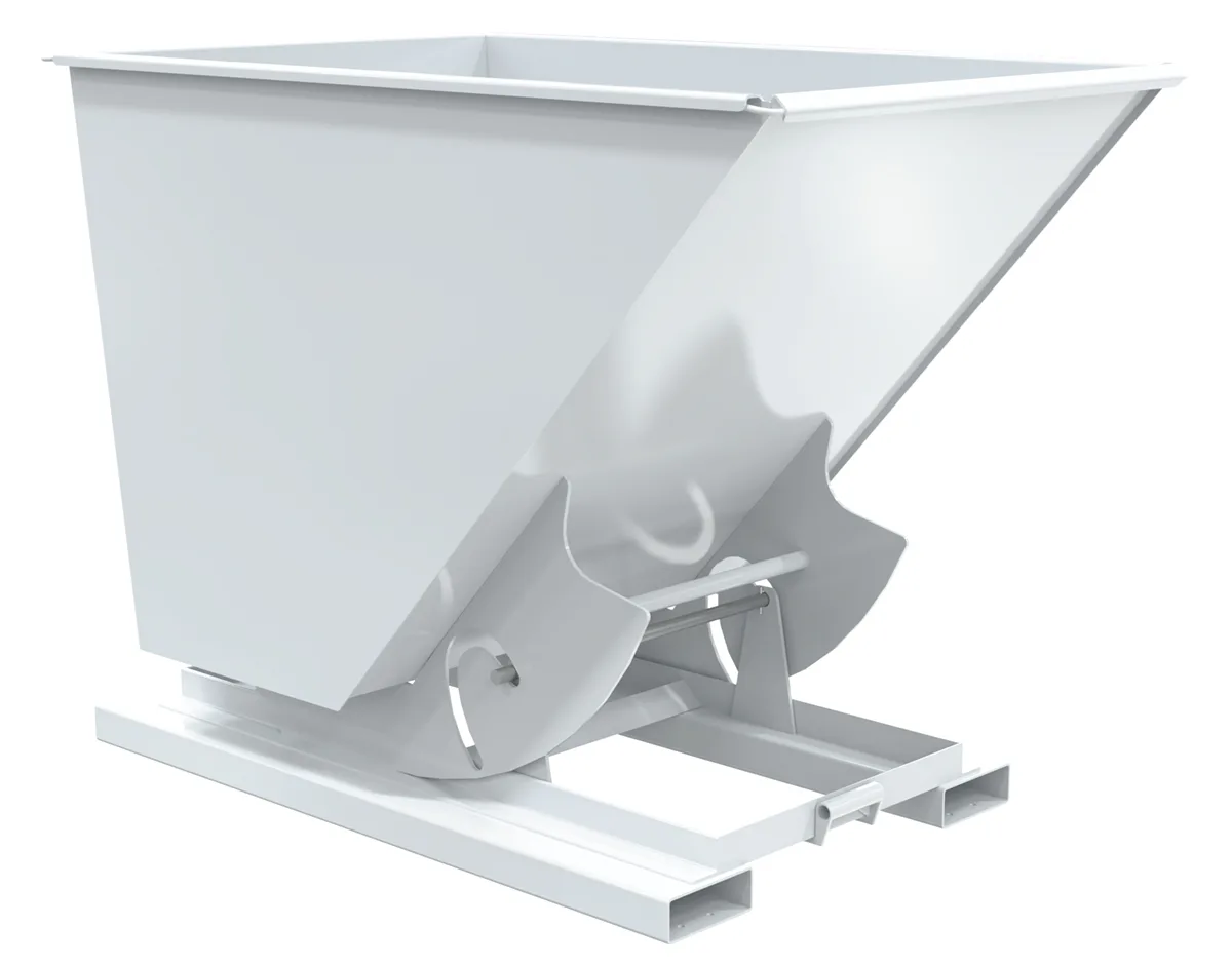 Vestil D-150-MD-NB-WHT d-style hoppers, no bump & dump