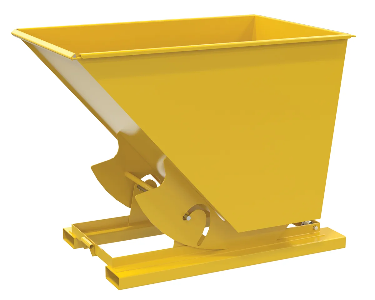 Vestil D-150-MD-NB-YEL d-style hoppers, no bump & dump
