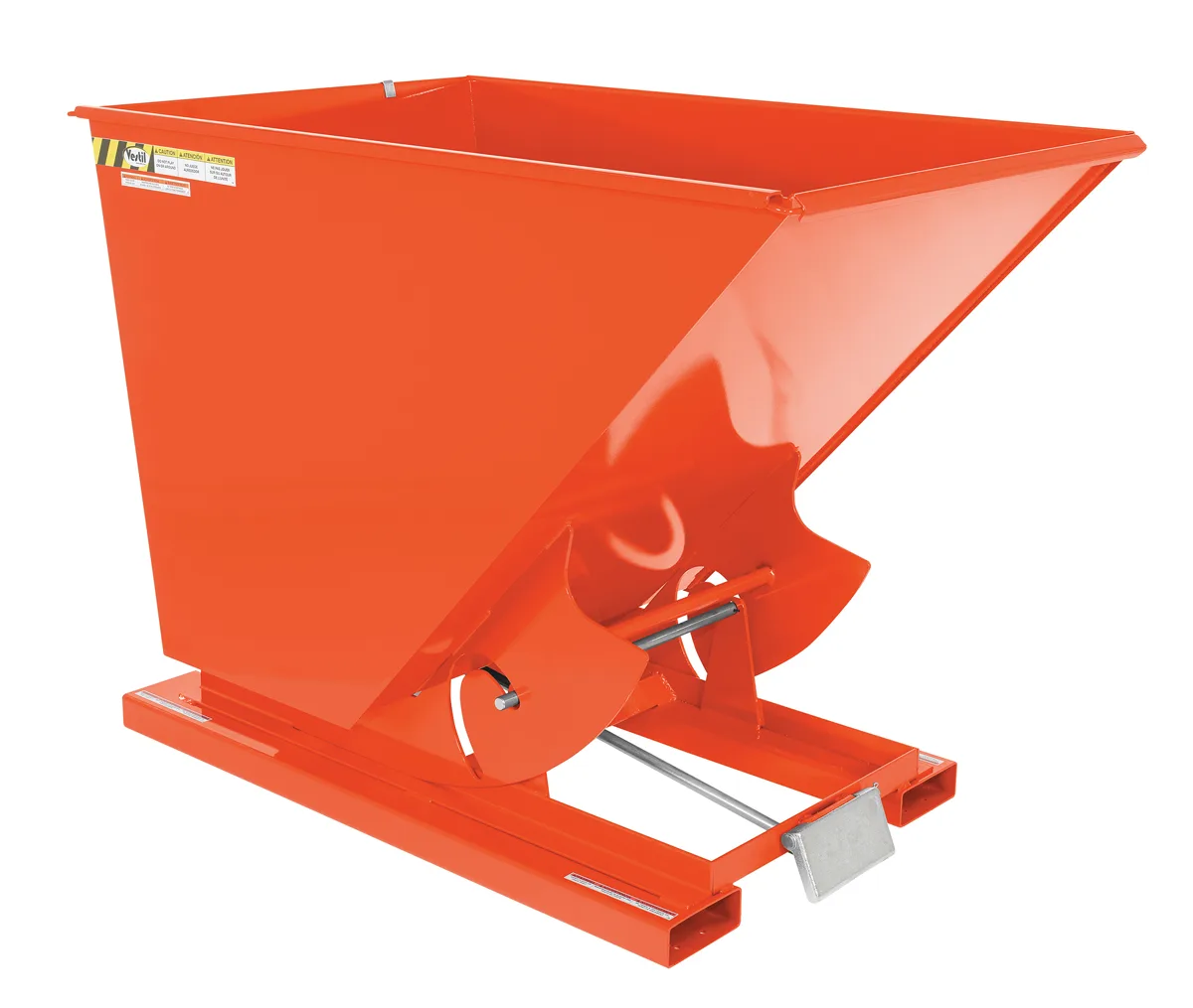 Vestil D-150-MD-ORG-C d style - self-dumping steel hoppers with bumper release