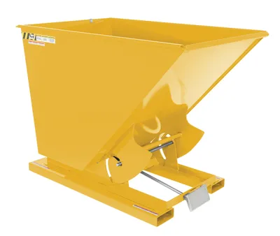 Vestil Steel Medium Duty Self Dumping Hopper 1-1/2 Cubic Yard 4000 Lb. Capacity Yellow
