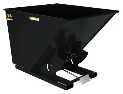 Vestil Steel Heavy Duty Self Dumping Hopper 2 Cubic Yard 6000 Lb. Capacity Semi Gloss Black
