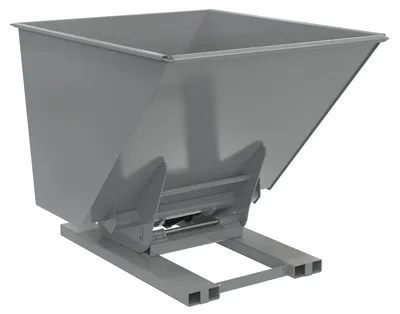 Vestil Steel Heavy Duty Hydraulic Dumping Hopper 2 Cubic Yard 6,000 Lb. Capacity Gray Semi Gloss