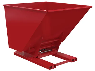 Vestil Steel Heavy Duty Hydraulic Dumping Hopper 2 Cubic Yard 6,000 Lb. Capacity Red