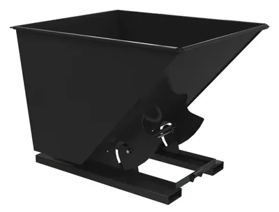Vestil Steel Heavy Duty No Bump & Dump Hopper 2 Cubic Yard 6000 Lb. Capacity Semi Gloss Black