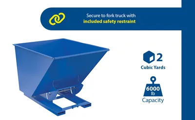 Vestil D-200-HD-NB d-style hoppers, no bump & dump feature highlights