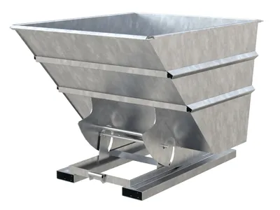 Vestil Steel Heavy Duty No Bump & Dump Hopper 2 Cubic Yard 6000 Lb. Capacity Galvanized