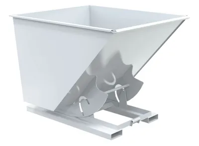 Vestil Steel Heavy Duty No Bump & Dump Hopper 2 Cubic Yard 6000 Lb. Capacity White