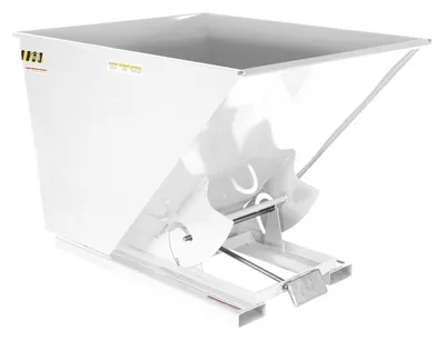 Vestil Steel Heavy Duty Self Dumping Hopper 2 Cubic Yard 6000 Lb. Capacity White