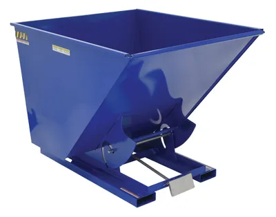 Vestil Steel Light Duty Self Dumping Hopper 2 Cubic Yard 2000 Lb. Capacity Blue