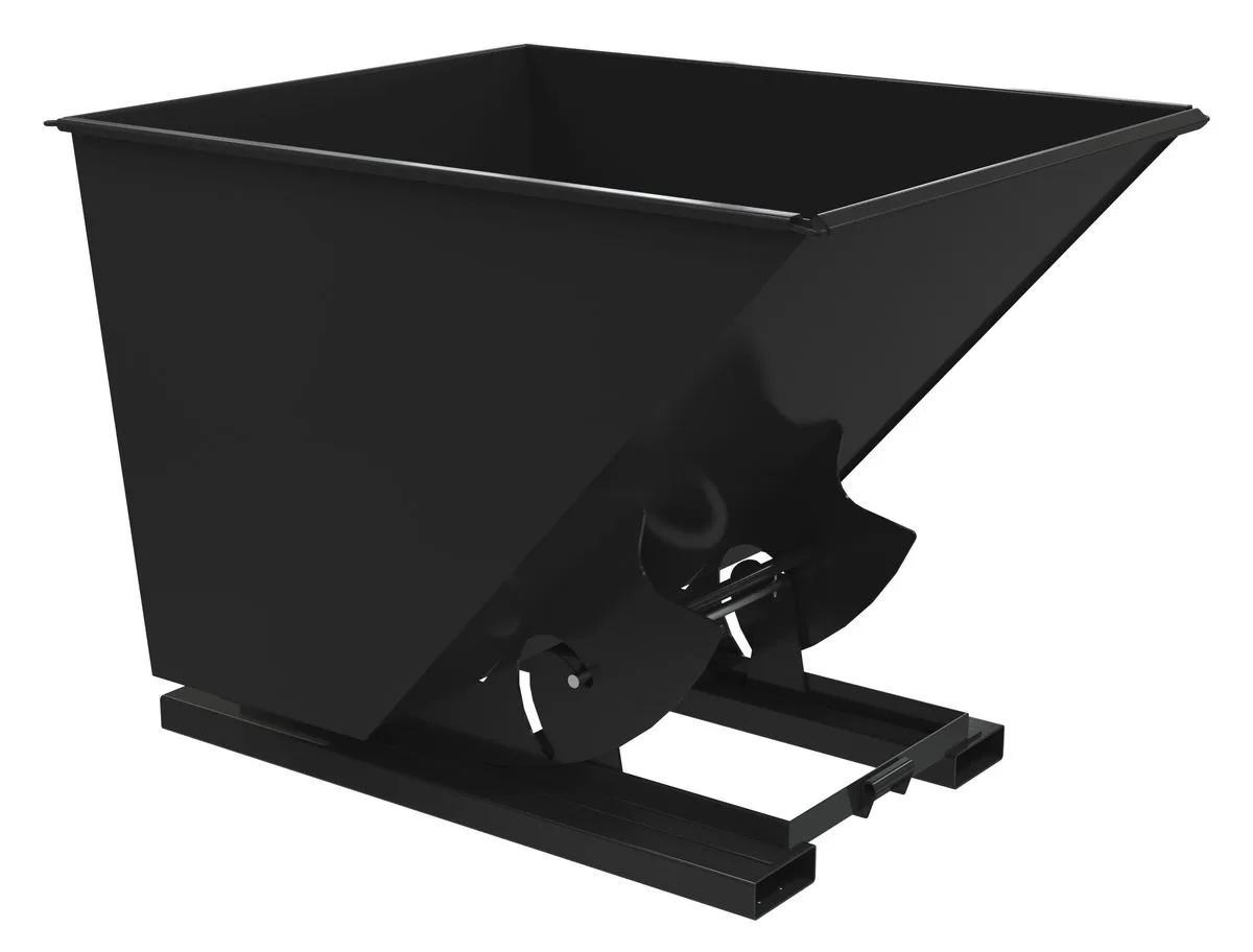 Vestil D-200-LD-NB-BLK-SG d-style hoppers, no bump & dump