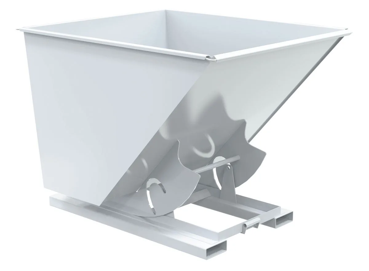 Vestil D-200-LD-NB-WHT d-style hoppers, no bump & dump