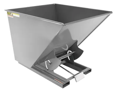 Vestil Steel Medium Duty Self Dumping Hopper 2 Cubic Yard 4000 Lb. Capacity Battleship Gray