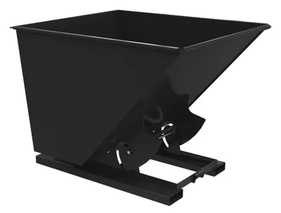 Vestil Steel Medium Duty No Bump & Dump Hopper 2 Cubic Yard 4000 Lb. Capacity Semi Gloss Black