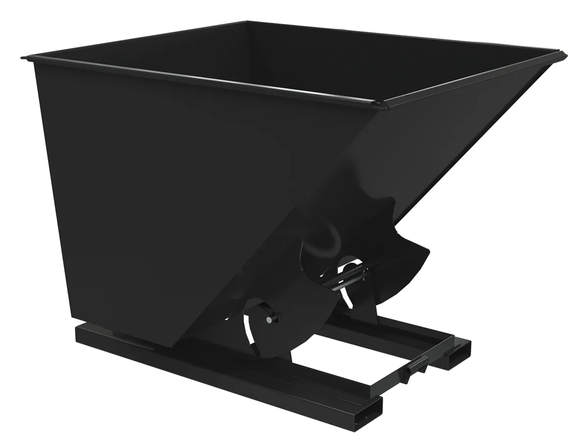 Vestil D-200-MD-NB-BLK-SG d-style hoppers, no bump & dump