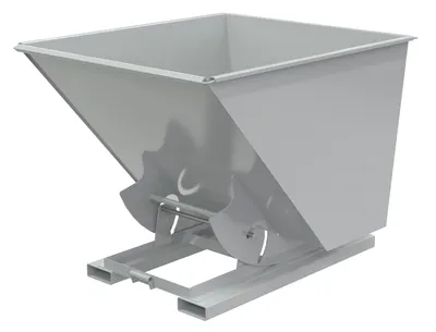 Vestil Steel Medium Duty No Bump & Dump Hopper 2 Cubic Yard 4000 Lb. Capacity Machine Gray