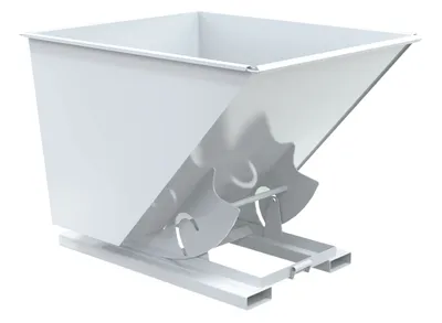 Vestil Steel Medium Duty No Bump & Dump Hopper 2 Cubic Yard 4000 Lb. Capacity White